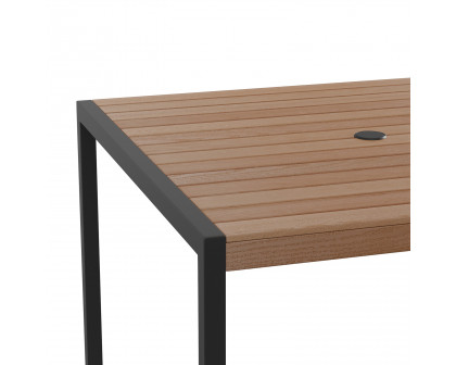 BLNK - Lark Outdoor Square Dining Table with Synthetic Teak Poly Slats