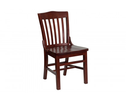 BLNK™ HERCULES Series Wood School House Back Restaurant Chair - Mahogany