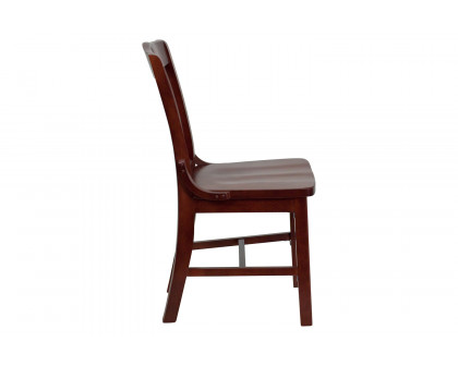 BLNK™ HERCULES Series Wood School House Back Restaurant Chair - Mahogany