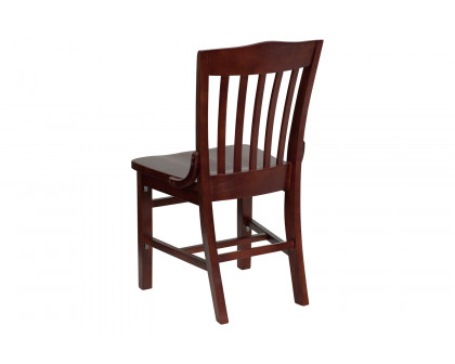 BLNK™ HERCULES Series Wood School House Back Restaurant Chair - Mahogany