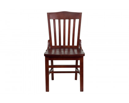 BLNK™ HERCULES Series Wood School House Back Restaurant Chair - Mahogany