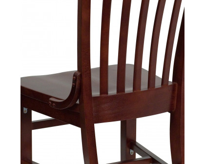 BLNK™ HERCULES Series Wood School House Back Restaurant Chair - Mahogany