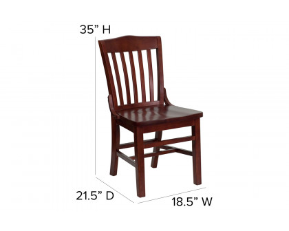 BLNK™ HERCULES Series Wood School House Back Restaurant Chair - Mahogany