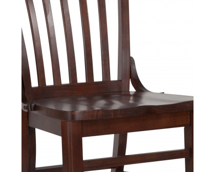 BLNK HERCULES Series Wood School House Back Restaurant Chair - Walnut