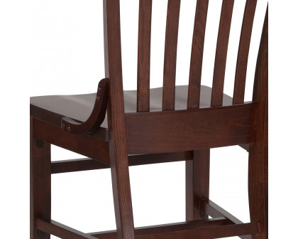 BLNK HERCULES Series Wood School House Back Restaurant Chair - Walnut