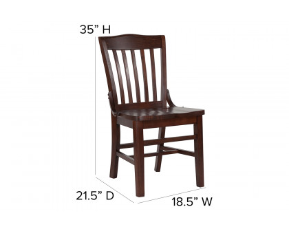 BLNK HERCULES Series Wood School House Back Restaurant Chair - Walnut