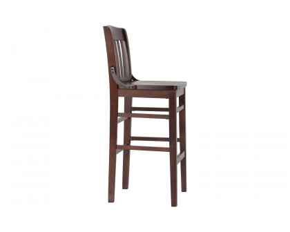 BLNK HERCULES Series Wood School House Back Restaurant Bar Stool - Walnut