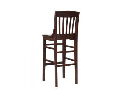 BLNK HERCULES Series Wood School House Back Restaurant Bar Stool - Walnut