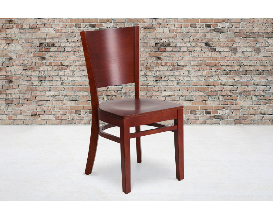 BLNK Lacey Series Wood Solid Back Restaurant Chair