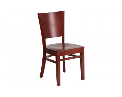 BLNK Lacey Series Wood Solid Back Restaurant Chair