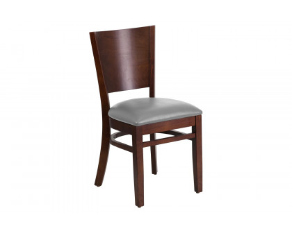 BLNK Lacey Series Wood Solid Back Restaurant Chair with Custom Upholstered Seat