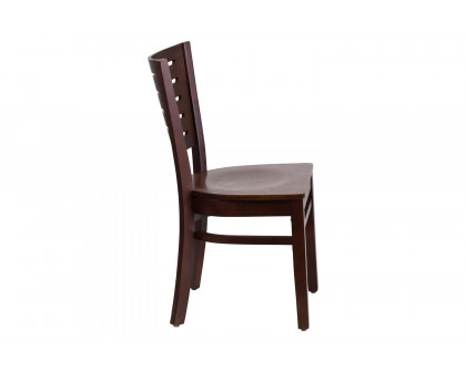 BLNK Darby Series Wood Slat Back Restaurant Chair - Walnut