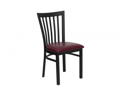 BLNK - HERCULES Series Black Metal School House Back Restaurant Chair with Vinyl Seat