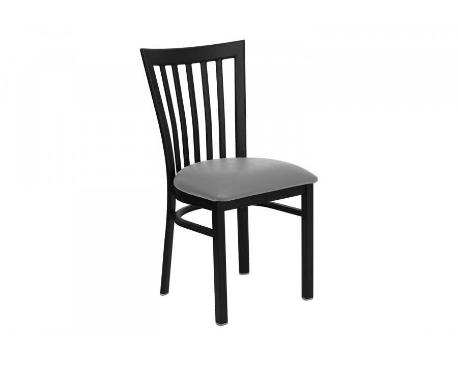 BLNK HERCULES Series Black Metal School House Back Restaurant Chair with Custom Upholstered Seat