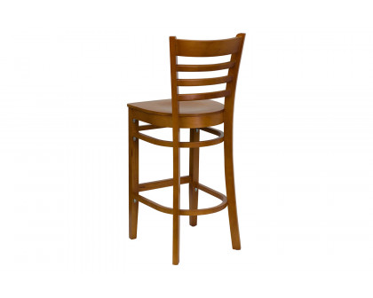 BLNK - HERCULES Series Cherry Wood Ladder Back Restaurant Bar Stool