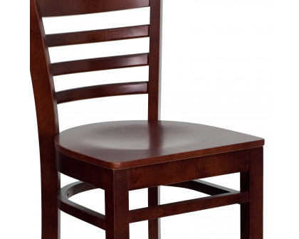 BLNK HERCULES Series Mahogany Wood Ladder Back Restaurant Bar Stool