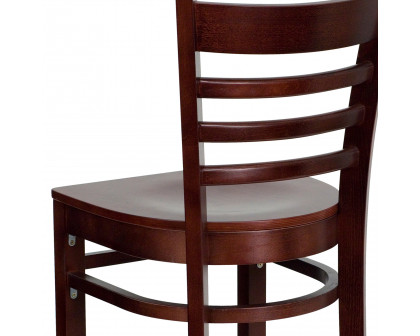 BLNK HERCULES Series Mahogany Wood Ladder Back Restaurant Bar Stool