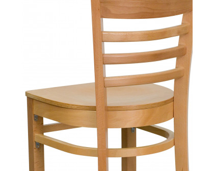 BLNK HERCULES Series Natural Wood Ladder Back Restaurant Bar Stool