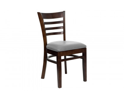 BLNK HERCULES Series Wood Ladder Back Restaurant Chair with Custom Upholstered Seat