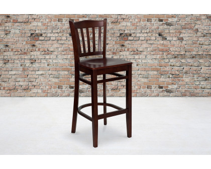 BLNK HERCULES Series Wood Vertical Slat Back Restaurant Bar Stool