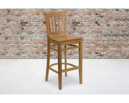 BLNK HERCULES Series Wood Vertical Slat Back Restaurant Bar Stool