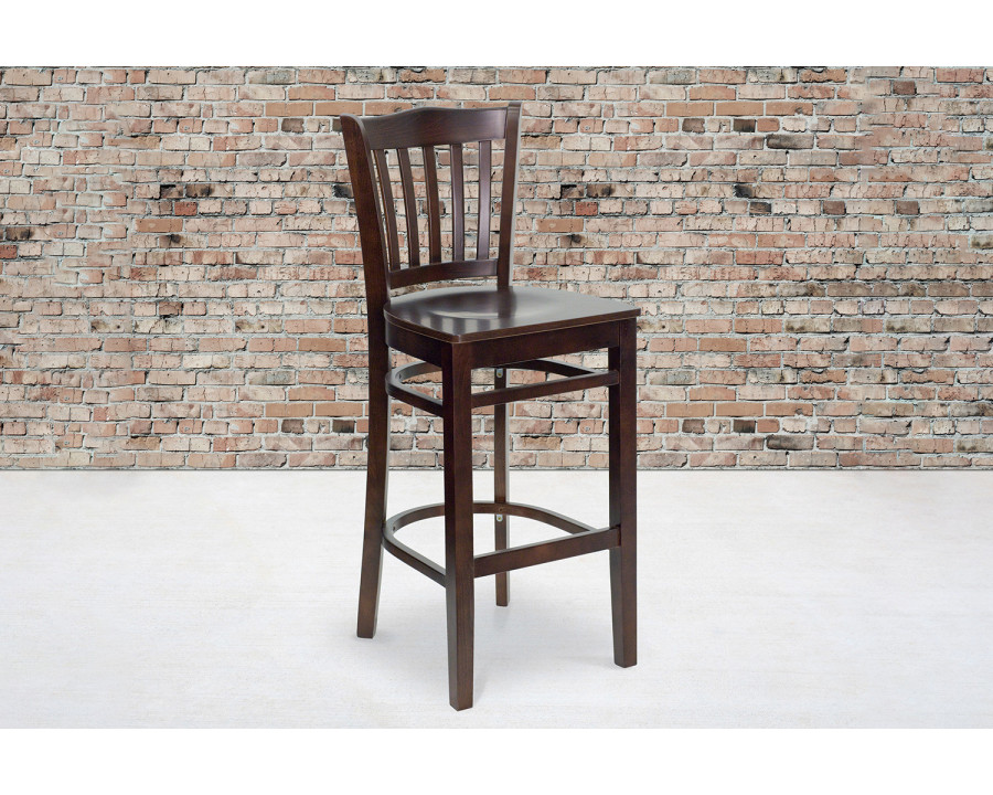 BLNK HERCULES Series Wood Vertical Slat Back Restaurant Bar Stool