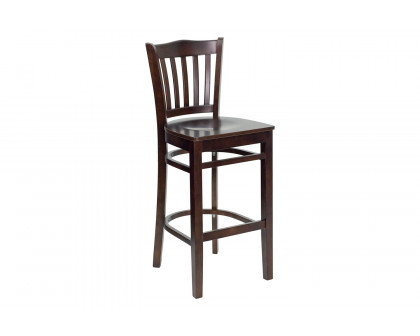 BLNK HERCULES Series Wood Vertical Slat Back Restaurant Bar Stool