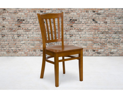 BLNK HERCULES Series Wood Vertical Slat Back Restaurant Chair