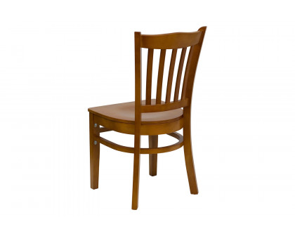 BLNK HERCULES Series Wood Vertical Slat Back Restaurant Chair - Cherry