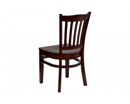 BLNK HERCULES Series Wood Vertical Slat Back Restaurant Chair - Mahogany