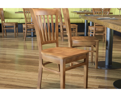 BLNK HERCULES Series Wood Vertical Slat Back Restaurant Chair