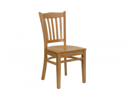 BLNK HERCULES Series Wood Vertical Slat Back Restaurant Chair - Natural