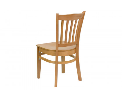 BLNK HERCULES Series Wood Vertical Slat Back Restaurant Chair - Natural