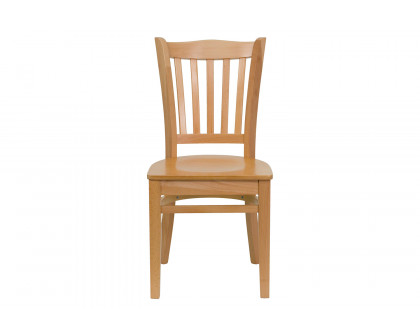 BLNK HERCULES Series Wood Vertical Slat Back Restaurant Chair - Natural