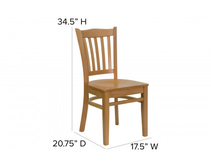 BLNK HERCULES Series Wood Vertical Slat Back Restaurant Chair - Natural