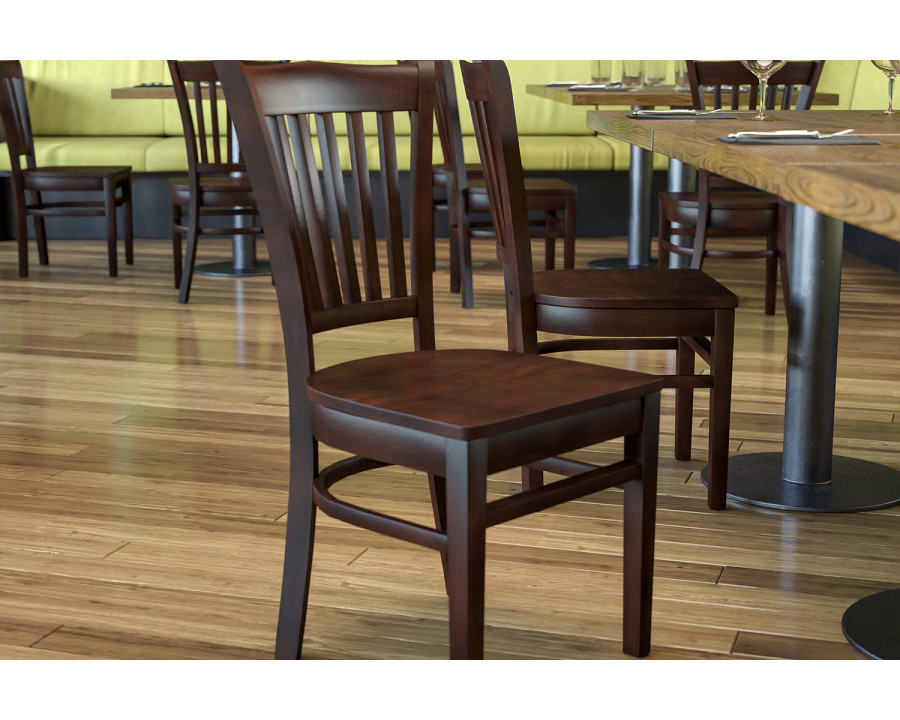 BLNK HERCULES Series Wood Vertical Slat Back Restaurant Chair