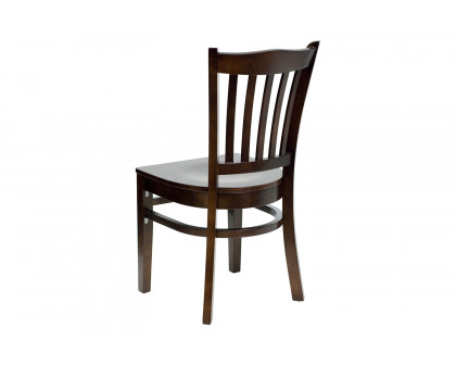 BLNK HERCULES Series Wood Vertical Slat Back Restaurant Chair - Walnut