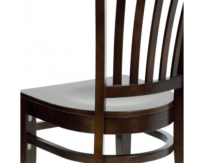 BLNK HERCULES Series Wood Vertical Slat Back Restaurant Chair - Walnut