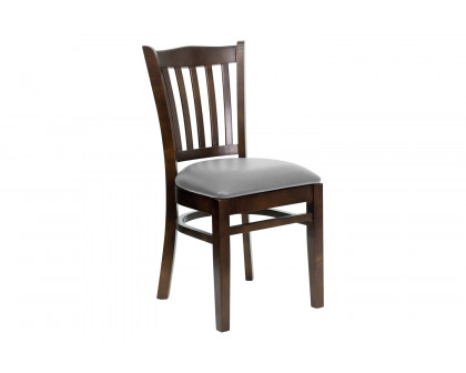 BLNK HERCULES Series Wood Vertical Slat Back Restaurant Chair with Custom Upholstered Seat