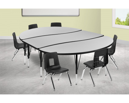 BLNK Emmy Oval Thermal Laminate Wave Flexible Activity Table Set with Chairs