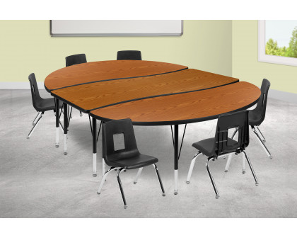 BLNK Emmy Oval Thermal Laminate Wave Flexible Activity Table Set with Chairs