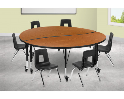 BLNK - Emmy Mobile Circle Thermal Laminate Wave Flexible Activity Table Set