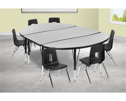 BLNK Emmy Oval Thermal Laminate Wave Flexible Activity Table Set with Chairs