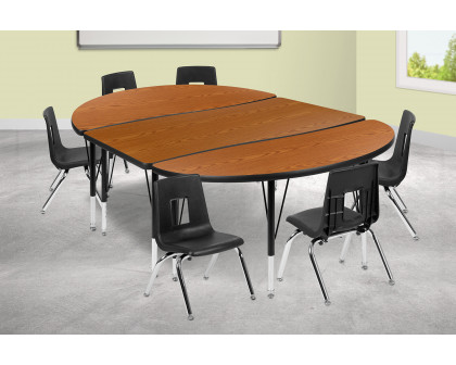 BLNK - Emmy Oval Thermal Laminate Wave Flexible Activity Table Set with Chairs