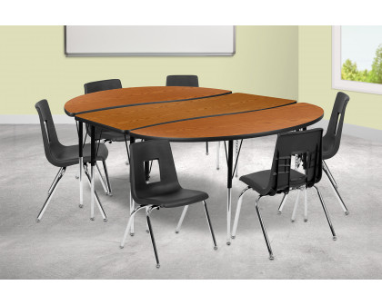 BLNK - Emmy Oval Thermal Laminate Wave Flexible Activity Table Set with Chairs