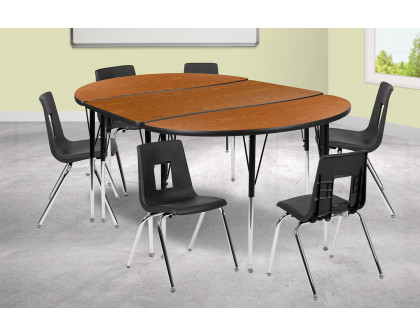 BLNK Emmy Oval Thermal Laminate Wave Flexible Activity Table Set with Chairs