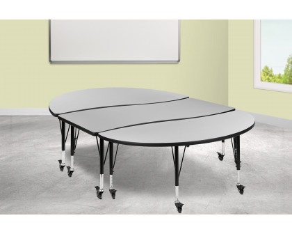 BLNK Emmy Mobile Oval Thermal Laminate Wave Flexible Activity Table Set 3 Piece