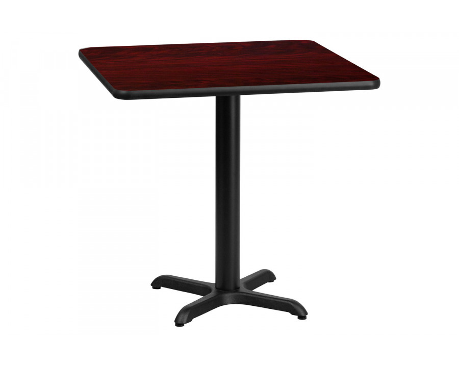 BLNK Square Table with 22'' x 22'' Base - Mahogany, 24"W