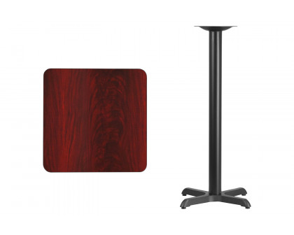 BLNK Square Bar Height Table with 22'' x 22'' Base - Mahogany, 24"W