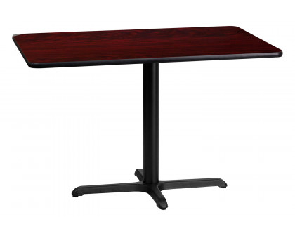 BLNK Rectangular Table with 23.5'' x 29.5'' Base - Mahogany, 24"W x 42"L